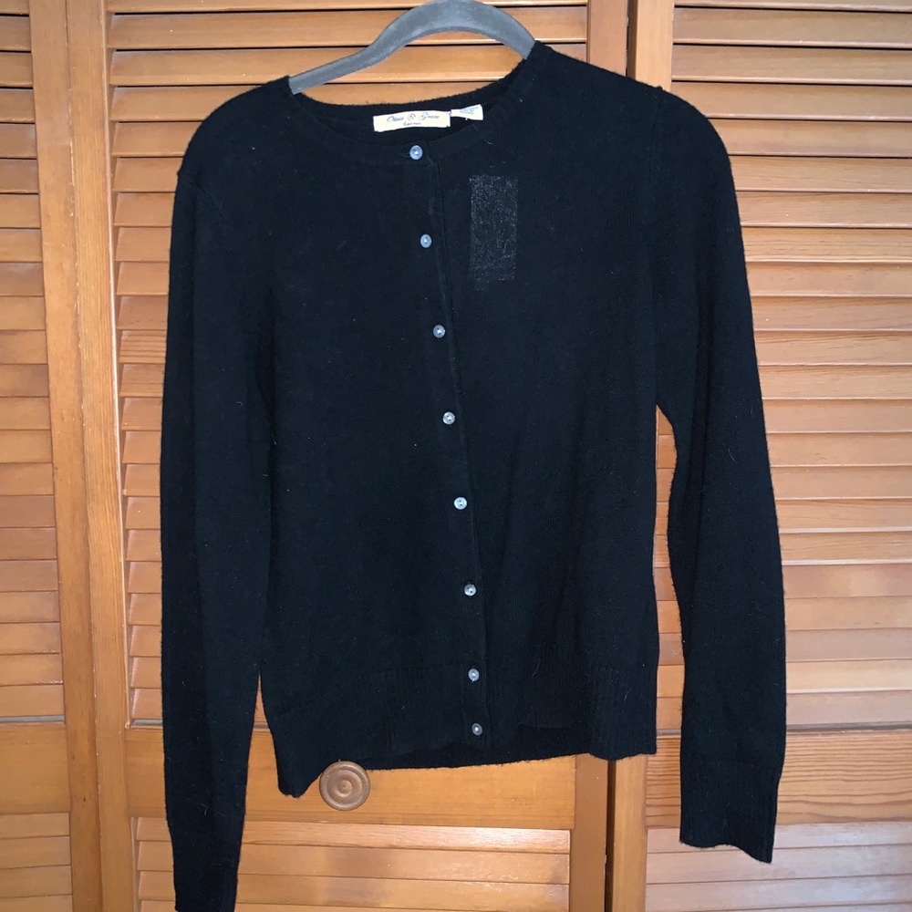 Black cashmere cardigan sweater brand new